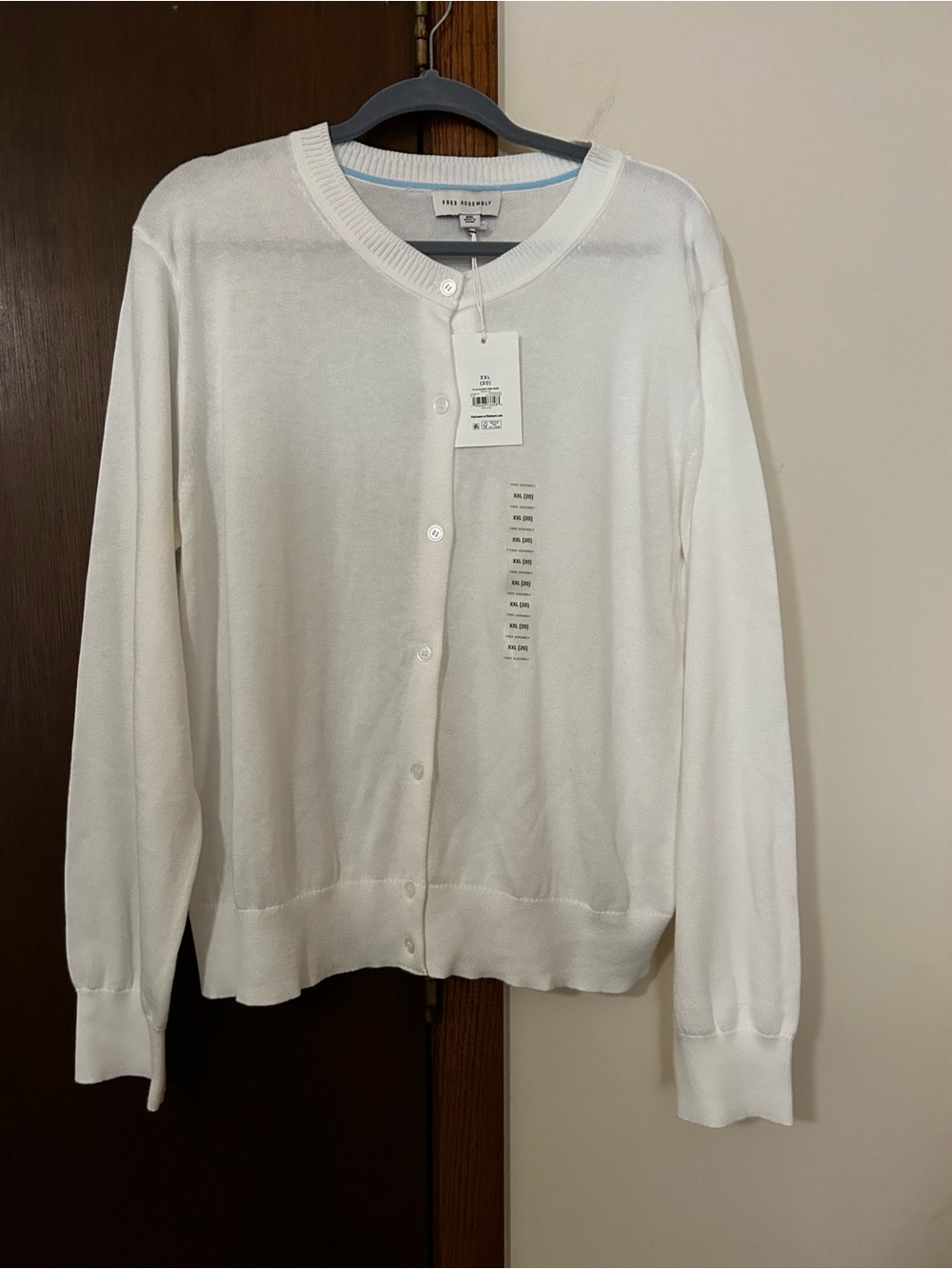 Women's White Lightweight Button-Front Cardigan
